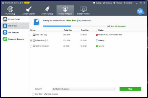 Showing the disk eraser in WiseCare 365 Pro
